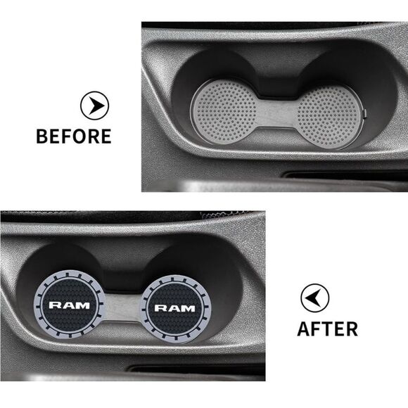 Dodge Ram car cup Coasters in black and gray. Set of 2 NWT - Picture 3 of 7